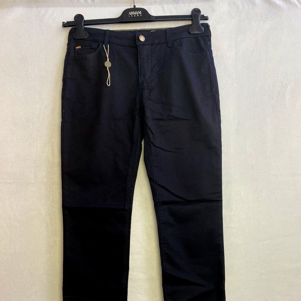 Armani Women's Dark Blue Straight Leg Jeans (Size 27/S)